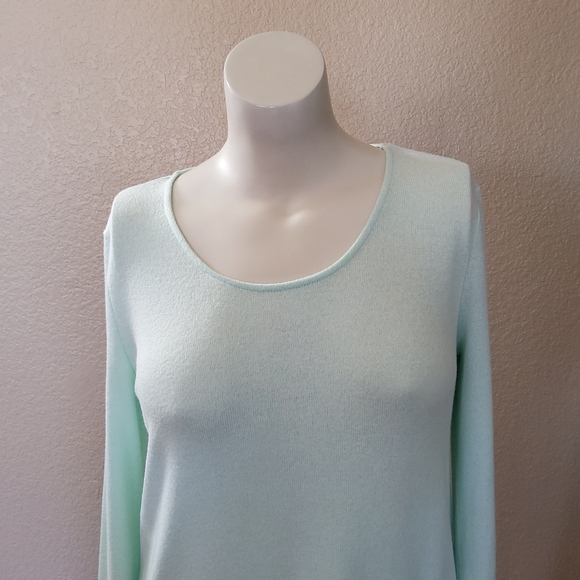 Soft Surroundings Lace Hem Tunic Sweater M Blue New - Picture 3 of 7